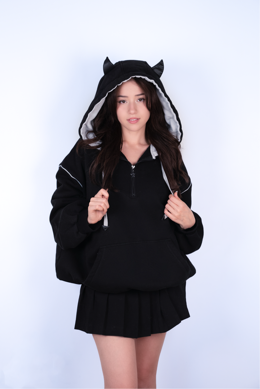 [PREORDER] POKI DEVIL QUARTER ZIP HOODIE