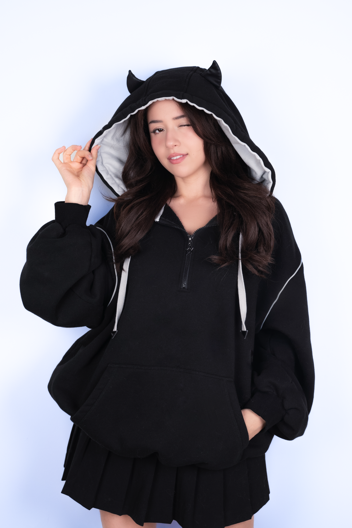 [PREORDER] POKI DEVIL QUARTER ZIP HOODIE